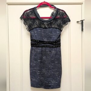 Studded Lace Mini Dress